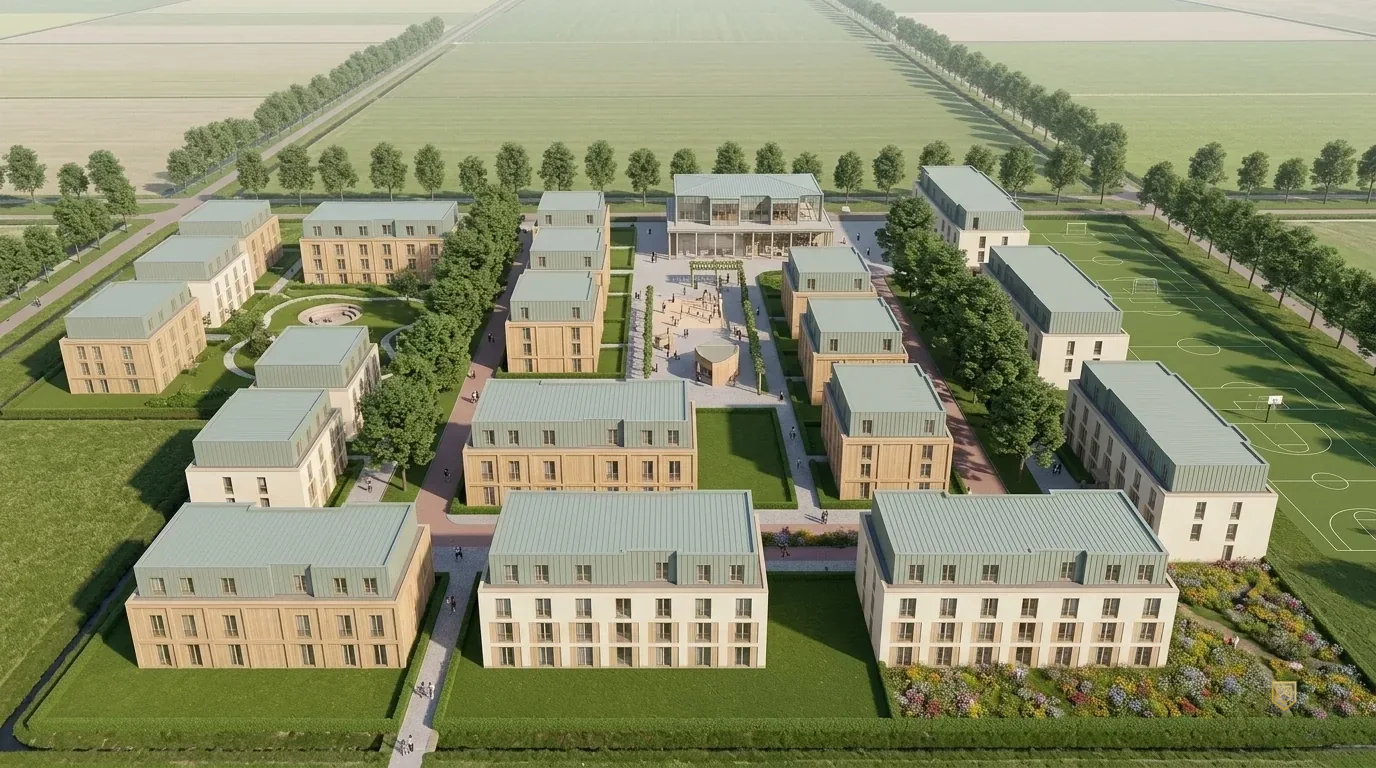 Luchtfoto van Campus ZILT — 20 blokken in het groen