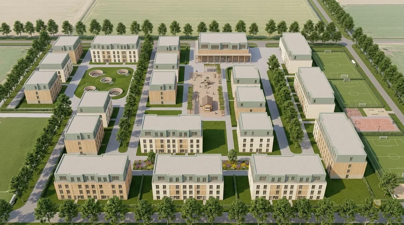 Overzicht van het park op Campus ZILT
